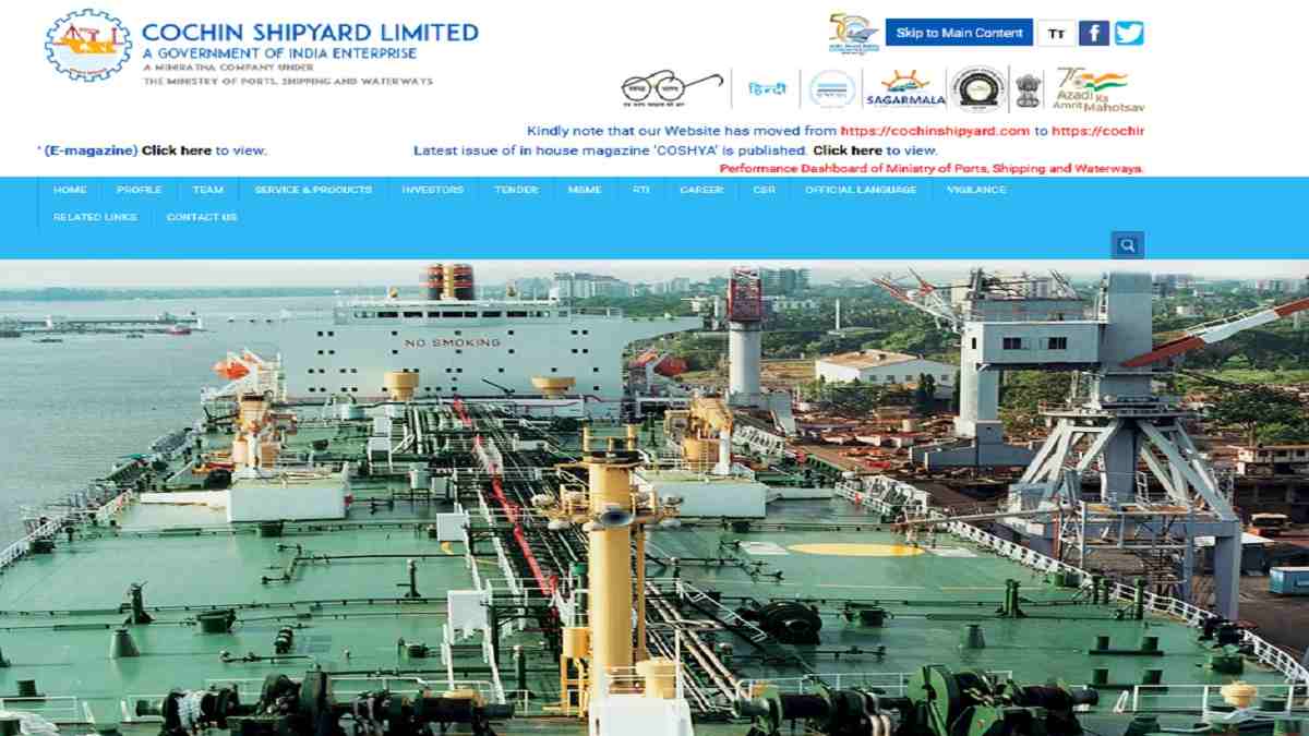 Cochin Shipyard Limited (CSL) Recruitment 2022 for 330 Workmen Posts @cochinshipyard.in, Apply Till July 15